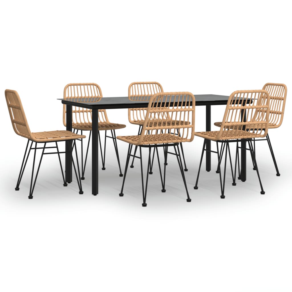 Set da Pranzo da Giardino 7 pz in Polyrattan | homemem39