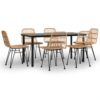 Set da Pranzo da Giardino 7 pz in Polyrattan | homemem39