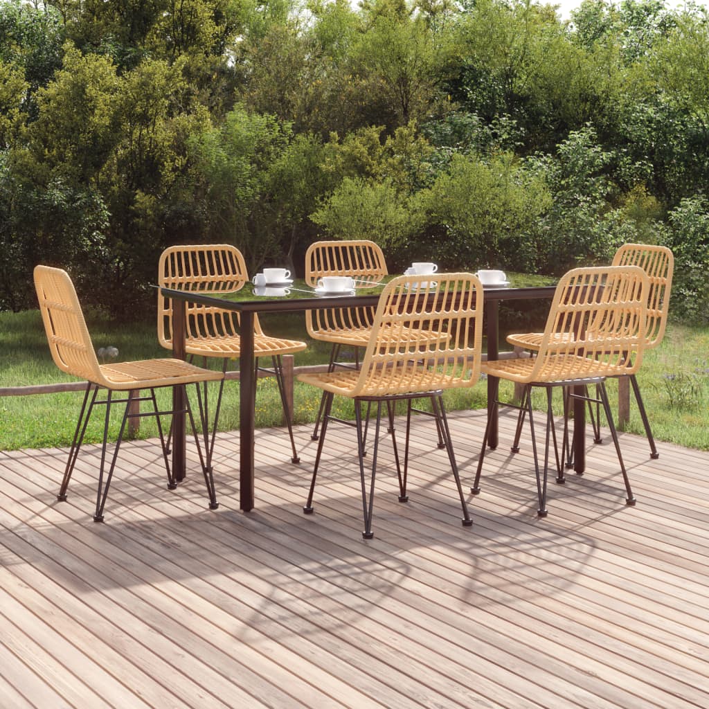 Set da Pranzo da Giardino 7 pz in Polyrattan - homemem39