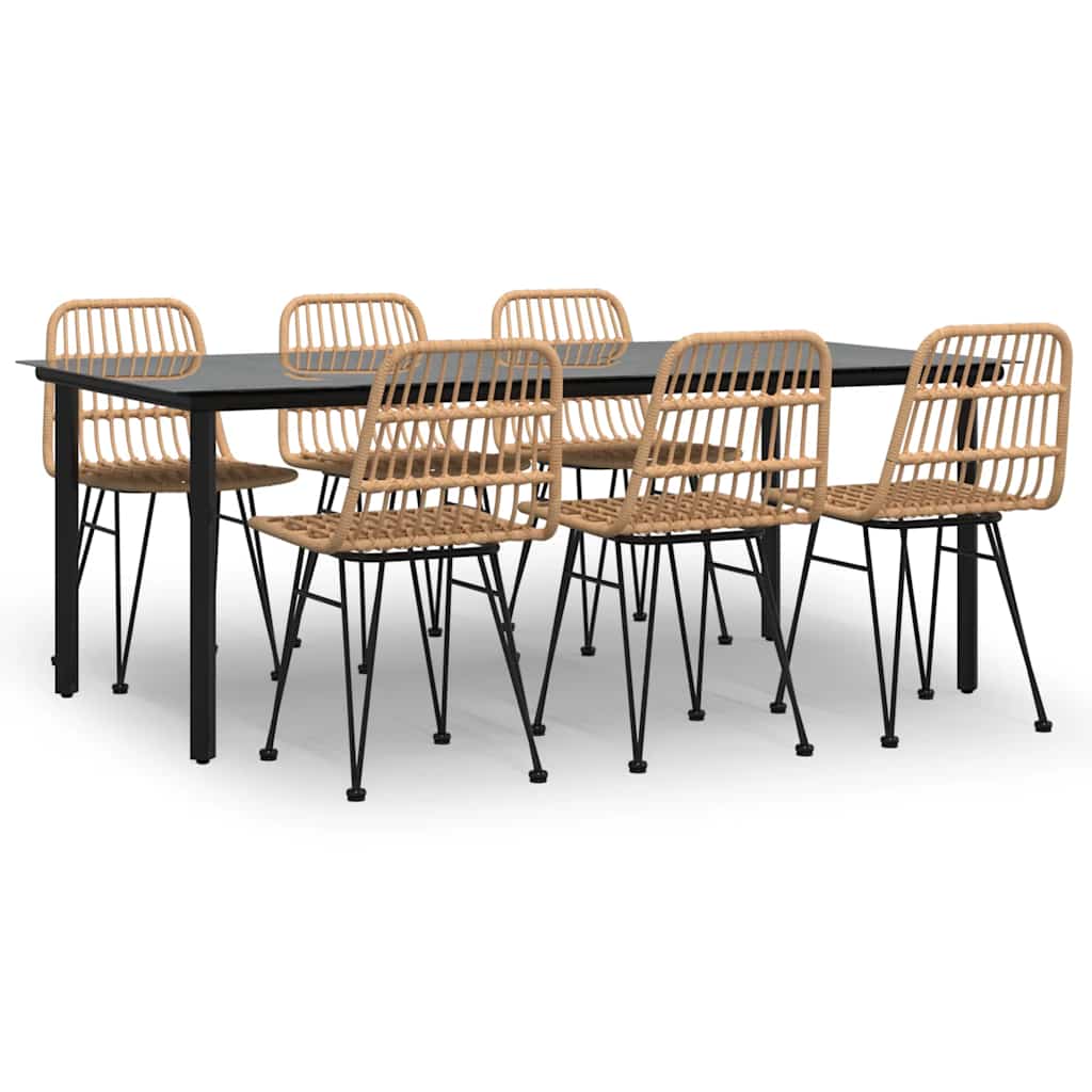 Set da Pranzo da Giardino 7 pz in Polyrattan | homemem39