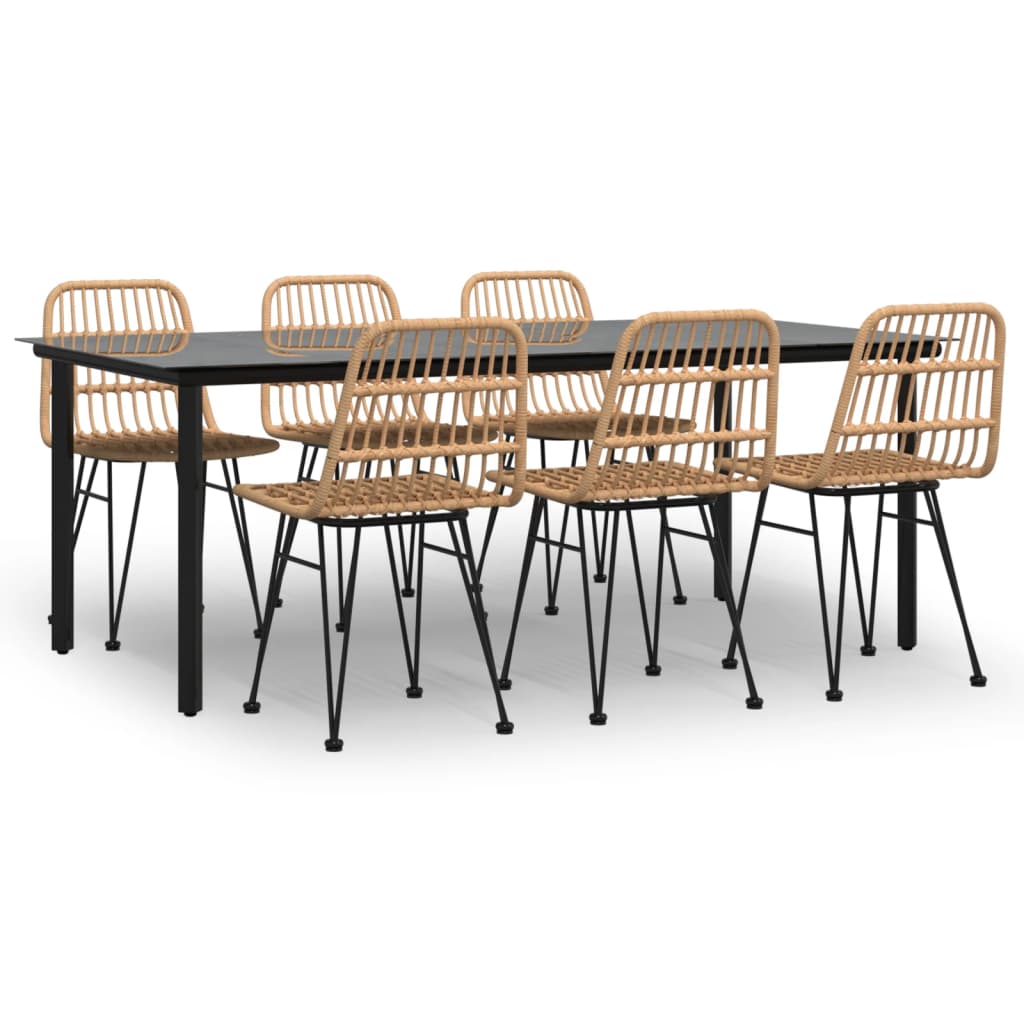 Set da Pranzo da Giardino 7 pz in Polyrattan - homemem39