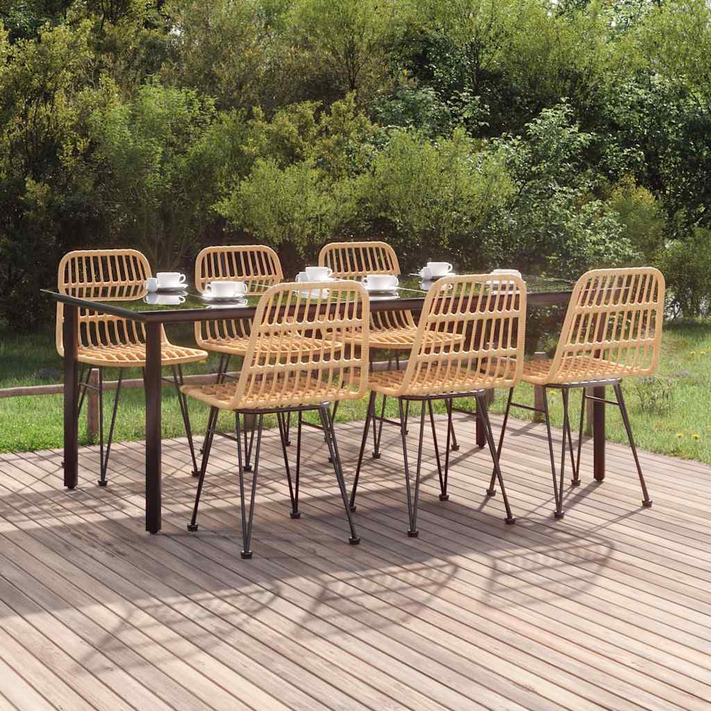 Set da Pranzo da Giardino 7 pz in Polyrattan | homemem39
