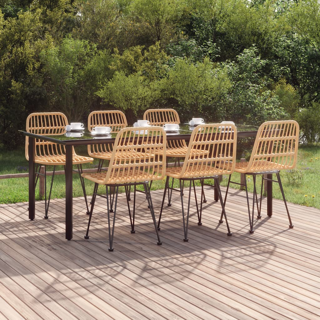 Set da Pranzo da Giardino 7 pz in Polyrattan - homemem39