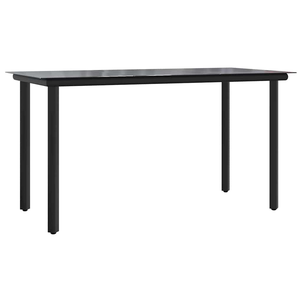 Set da Pranzo da Giardino 5 pz Nero in Polyrattan | homemem39