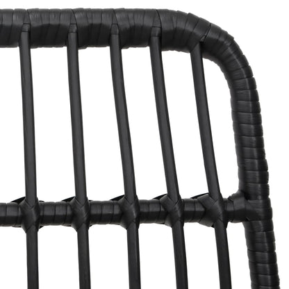 Set da Pranzo da Giardino 7 pz Nero in Polyrattan | homemem39