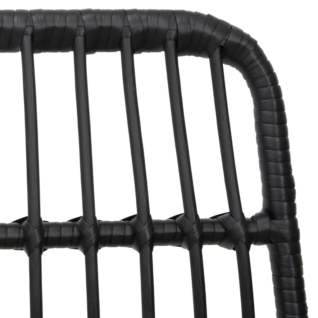 Set da Pranzo da Giardino 7 pz Nero in Polyrattan | homemem39