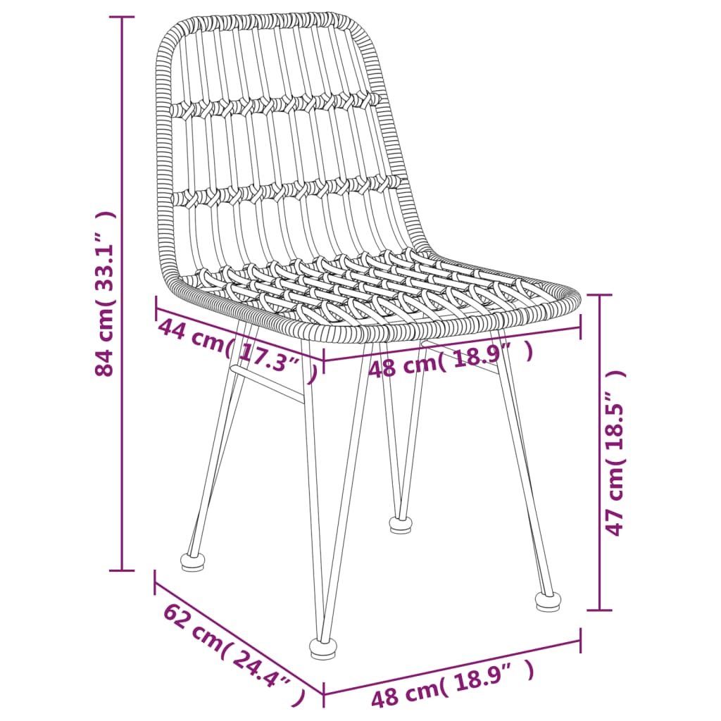 Set da Pranzo da Giardino 7 pz Nero in Polyrattan | homemem39