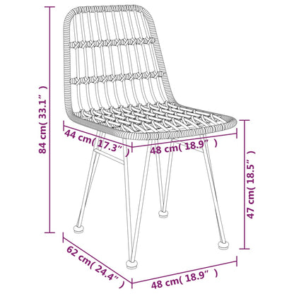 Set da Pranzo da Giardino 7 pz Nero in Polyrattan | homemem39