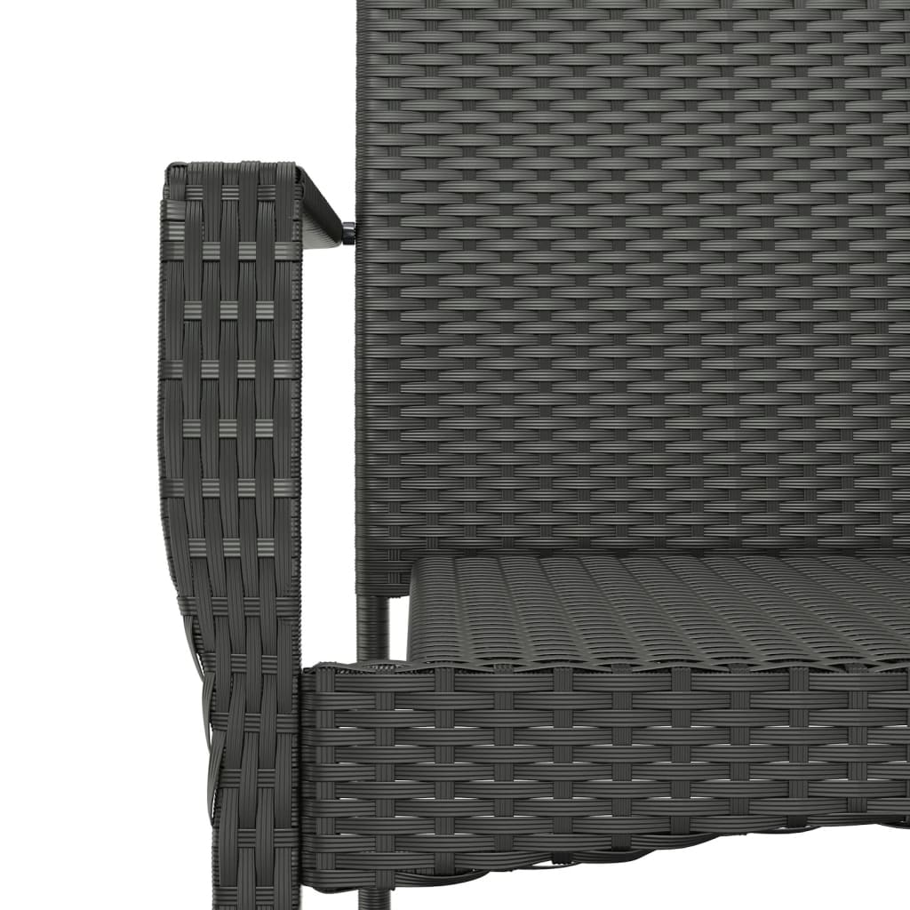 Set da Pranzo da Giardino 5 pz Nero con Cuscini in Polyrattan | homemem39