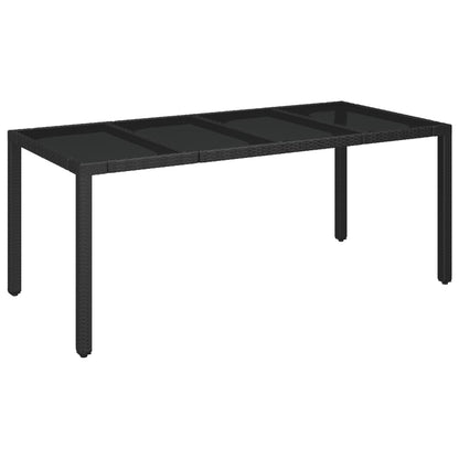 Set da Pranzo da Giardino 7 pz Nero con Cuscini in Polyrattan | homemem39
