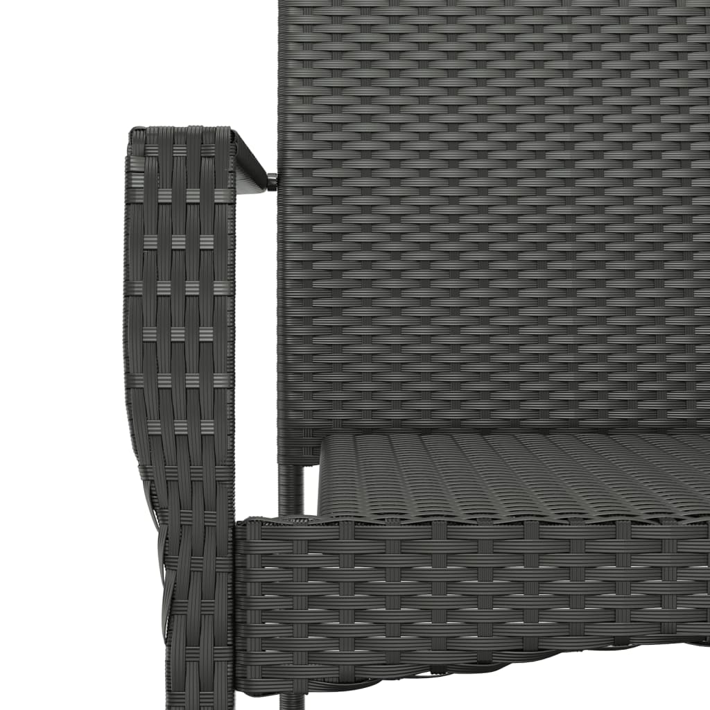 Set da Pranzo da Giardino 7 pz Nero con Cuscini in Polyrattan | homemem39