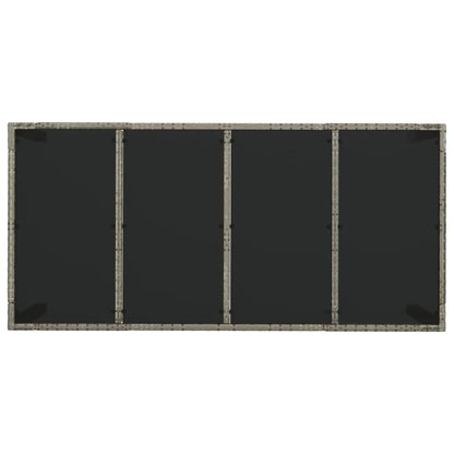 Set da Pranzo da Giardino 9 pz con Cuscini in Polyrattan Grigio | homemem39
