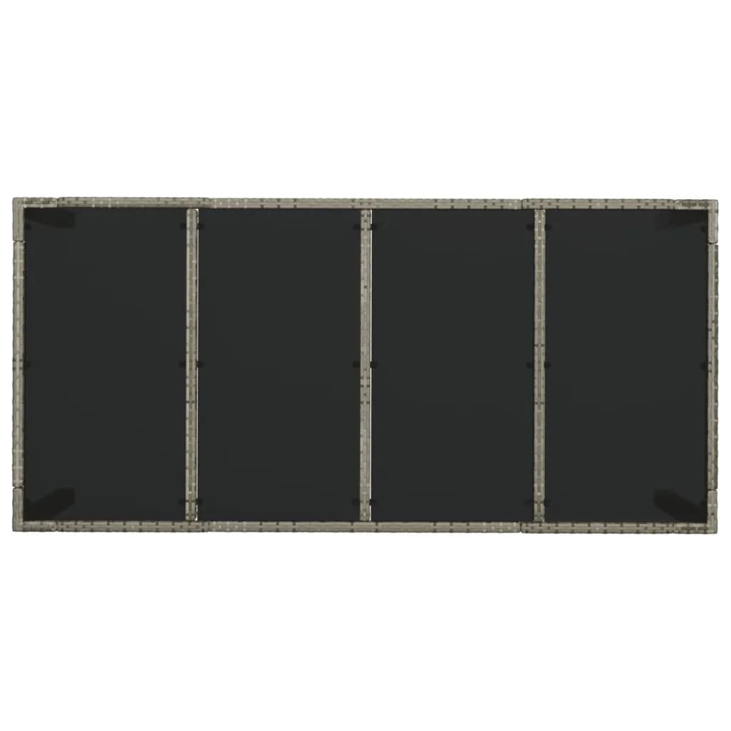 Set da Pranzo da Giardino 9 pz con Cuscini in Polyrattan Grigio - homemem39