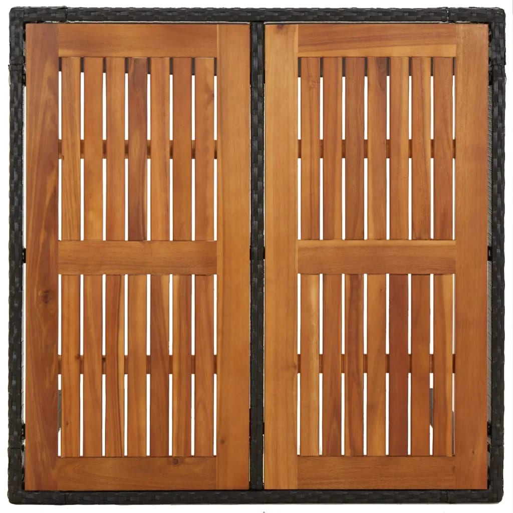 Set da Pranzo da Giardino 3 pz con Cuscini Nero in Polyrattan | homemem39