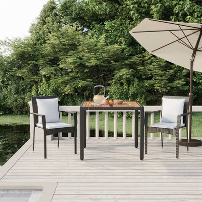 Set da Pranzo da Giardino 3 pz con Cuscini Nero in Polyrattan | homemem39