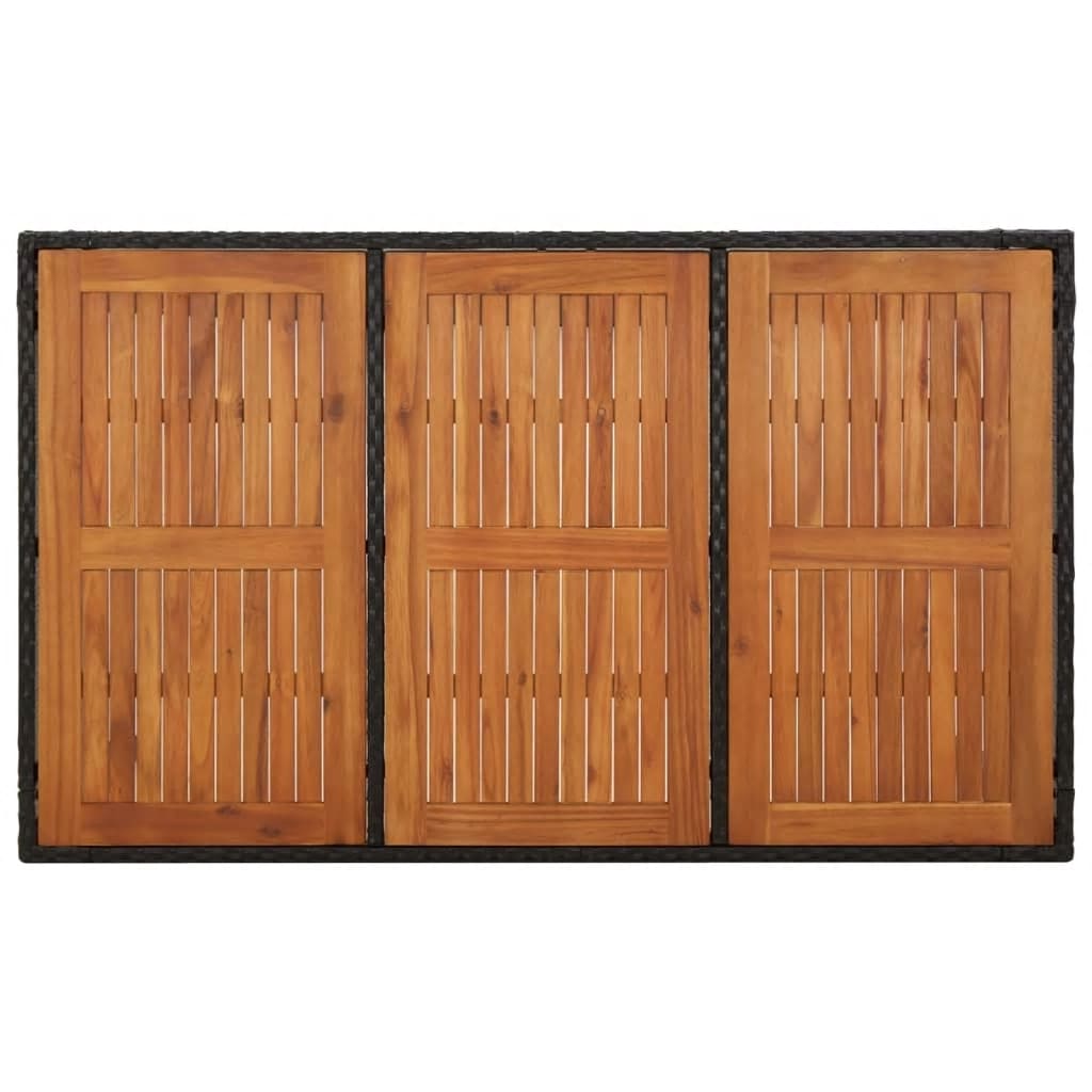 Set da Pranzo da Giardino 5 pz Nero con Cuscini in Polyrattan | homemem39