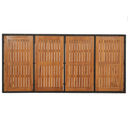 Set da Pranzo da Giardino 9 pz con Cuscini Nero in Polyrattan | homemem39