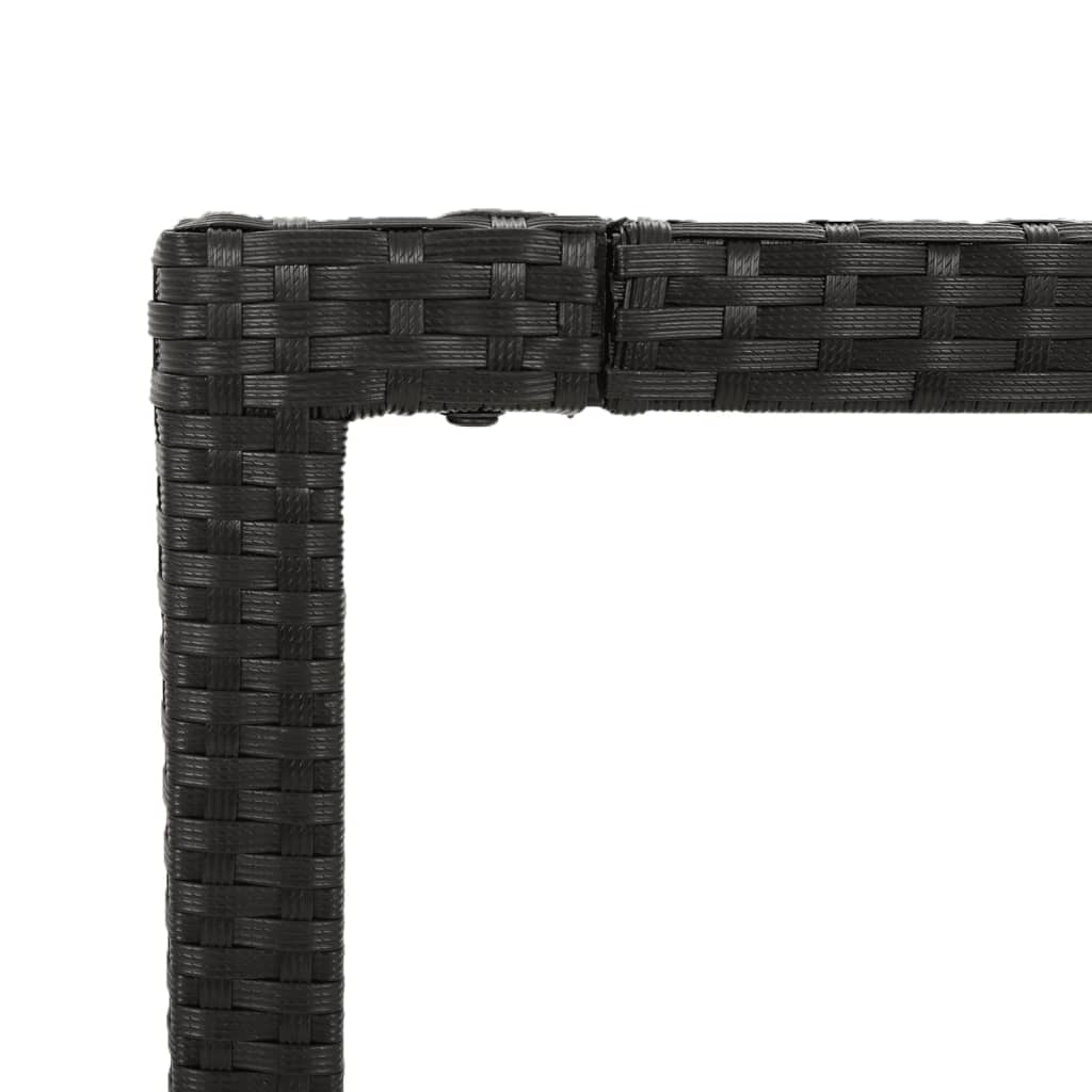 Set da Pranzo da Giardino 9 pz con Cuscini Nero in Polyrattan | homemem39