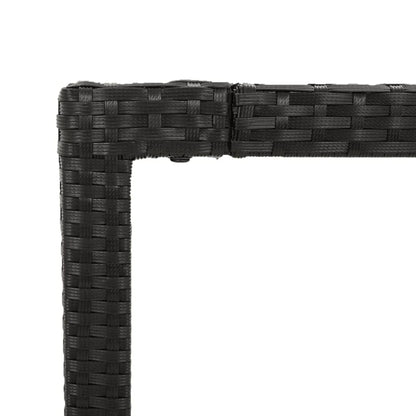 Set da Pranzo da Giardino 9 pz con Cuscini Nero in Polyrattan | homemem39