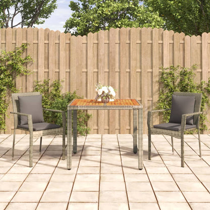 Set da Pranzo da Giardino 3 pz con Cuscini in Polyrattan Grigio - homemem39