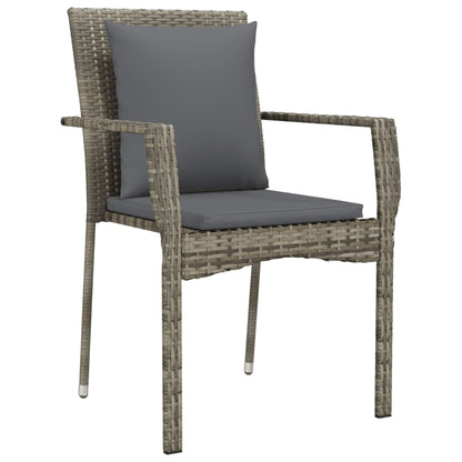 Set da Pranzo da Giardino 9 pz con Cuscini in Polyrattan Grigio | homemem39