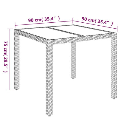 Set da Pranzo da Giardino 3 pz con Cuscini Nero in Polyrattan | homemem39