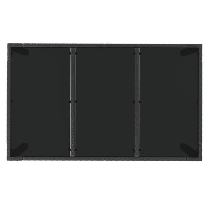 Set da Pranzo da Giardino 5 pz Nero con Cuscini in Polyrattan | homemem39