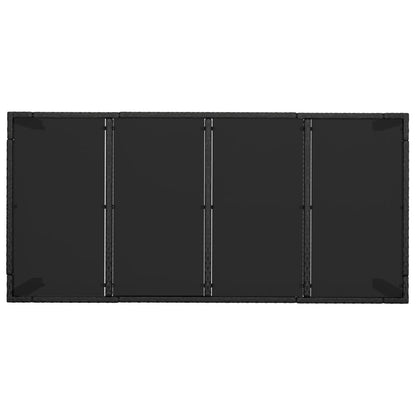 Set da Pranzo da Giardino 9 pz con Cuscini Nero in Polyrattan | homemem39