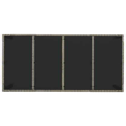 Set da Pranzo da Giardino 9 pz con Cuscini in Polyrattan Grigio - homemem39