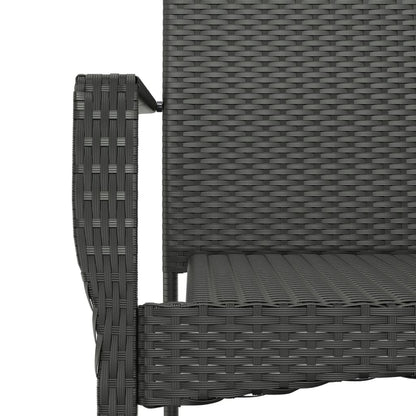 Set da Pranzo da Giardino 5 pz Nero con Cuscini in Polyrattan | homemem39