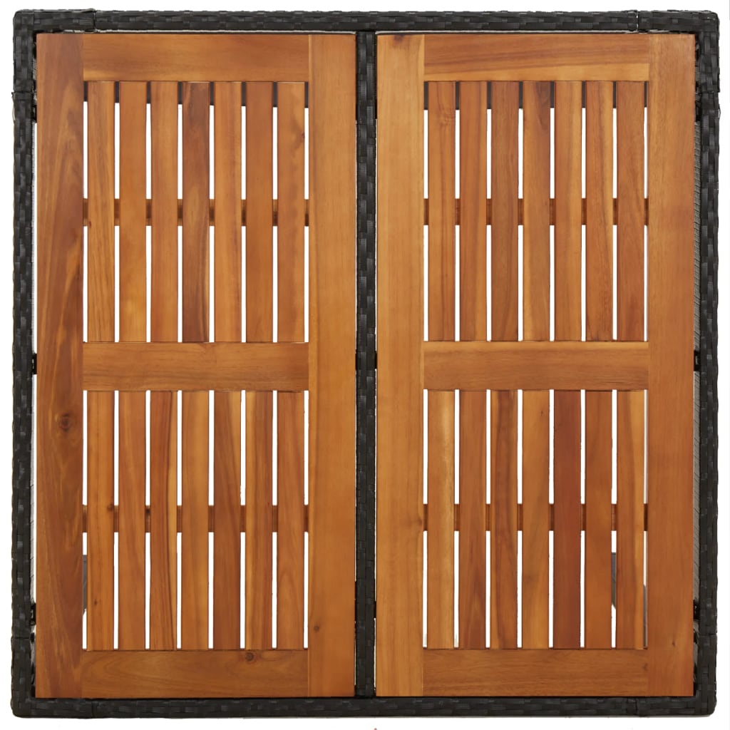 Set da Pranzo da Giardino 5 pz Nero con Cuscini in Polyrattan | homemem39