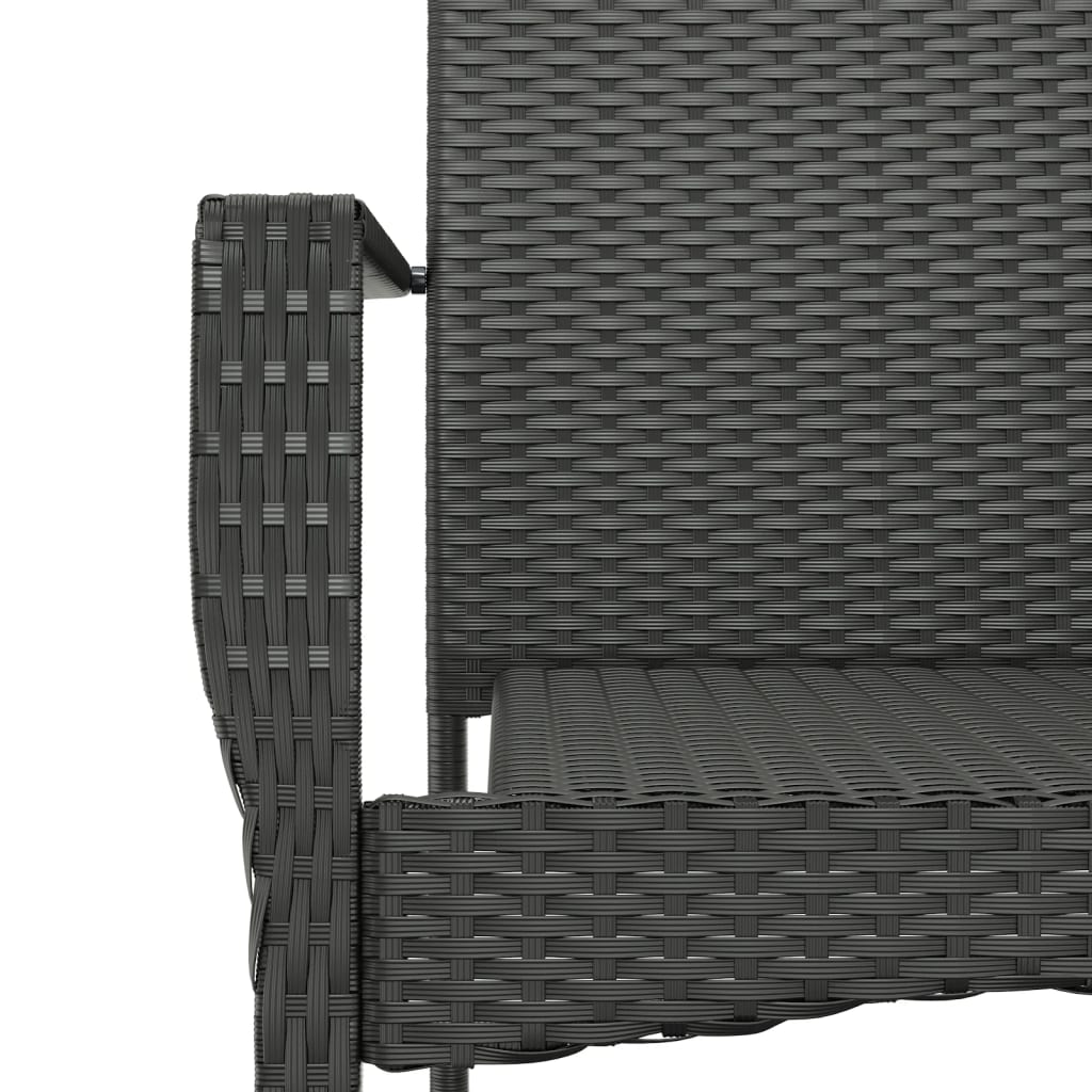 Set da Pranzo da Giardino 7 pz Nero con Cuscini in Polyrattan | homemem39