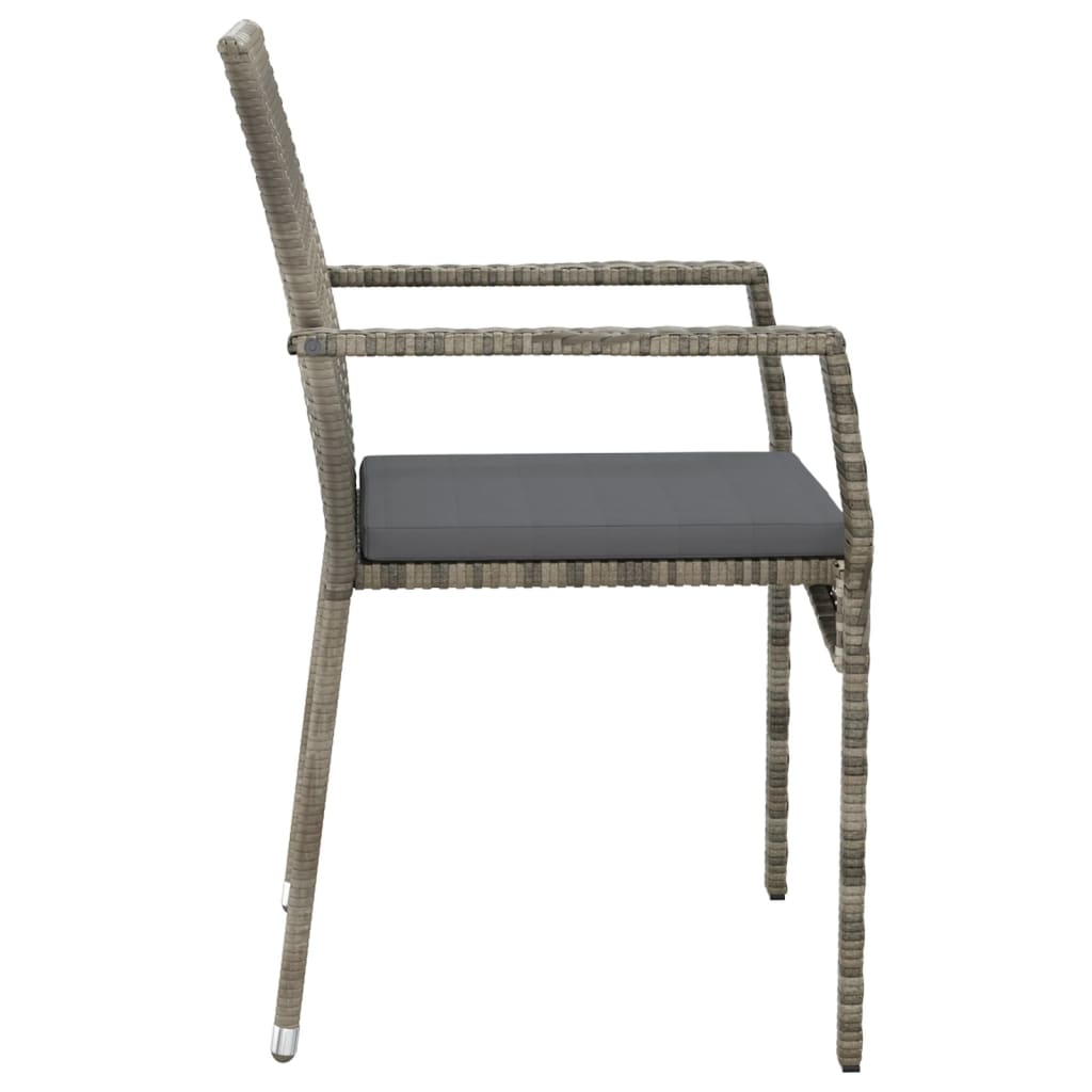 Set da Pranzo da Giardino 9 pz con Cuscini in Polyrattan Grigio | homemem39
