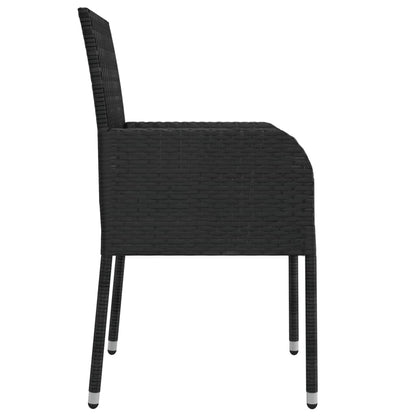 Set da Pranzo da Giardino 5 pz Nero con Cuscini in Polyrattan | homemem39
