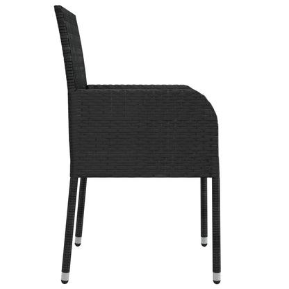 Set da Pranzo da Giardino 9 pz con Cuscini Nero in Polyrattan - homemem39