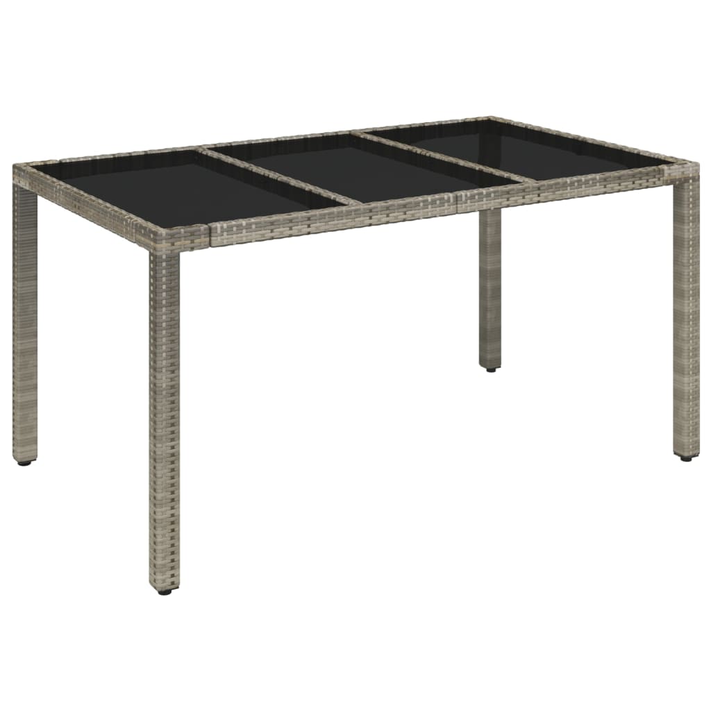 Set da Pranzo da Giardino 7 pz con Cuscini in Polyrattan Grigio - homemem39
