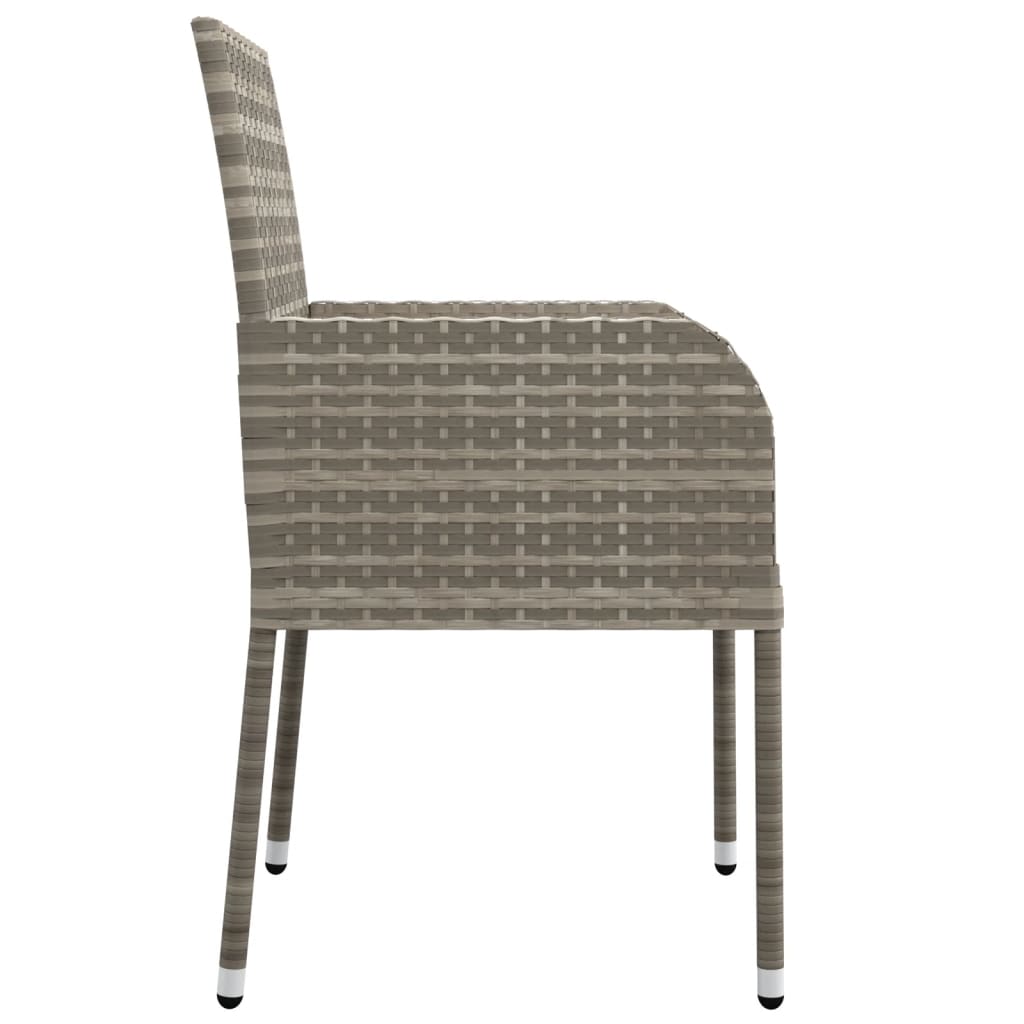 Set da Pranzo da Giardino 7 pz con Cuscini in Polyrattan Grigio | homemem39
