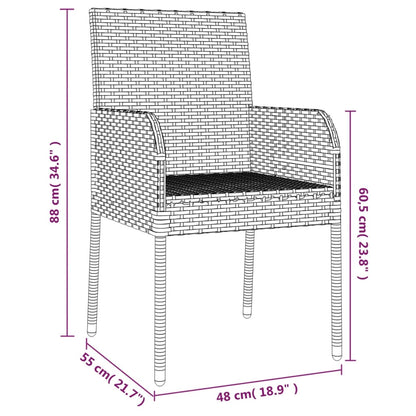 Set da Pranzo da Giardino 7 pz con Cuscini in Polyrattan Grigio | homemem39