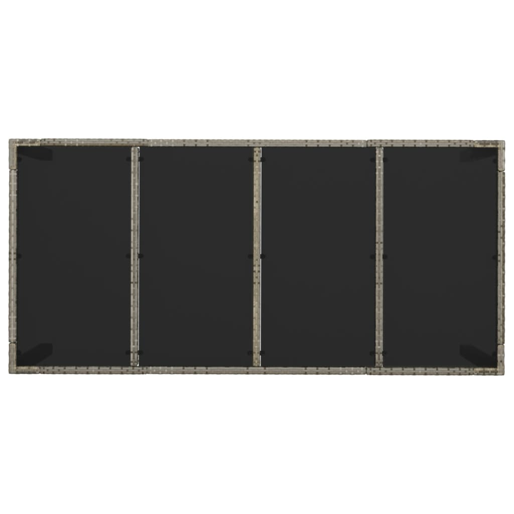 Set da Pranzo da Giardino 9 pz con Cuscini in Polyrattan Grigio | homemem39
