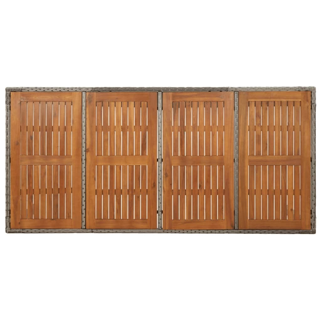 Set da Pranzo da Giardino 9 pz con Cuscini in Polyrattan Grigio | homemem39