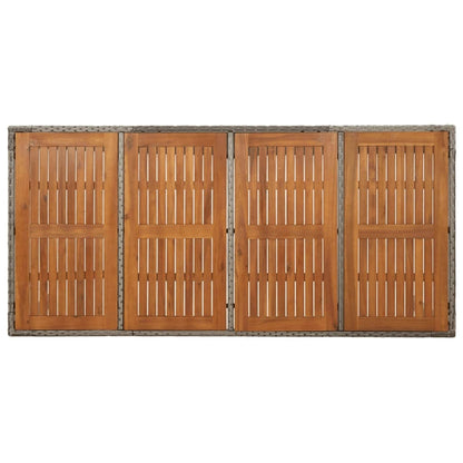 Set da Pranzo da Giardino 9 pz con Cuscini in Polyrattan Grigio | homemem39