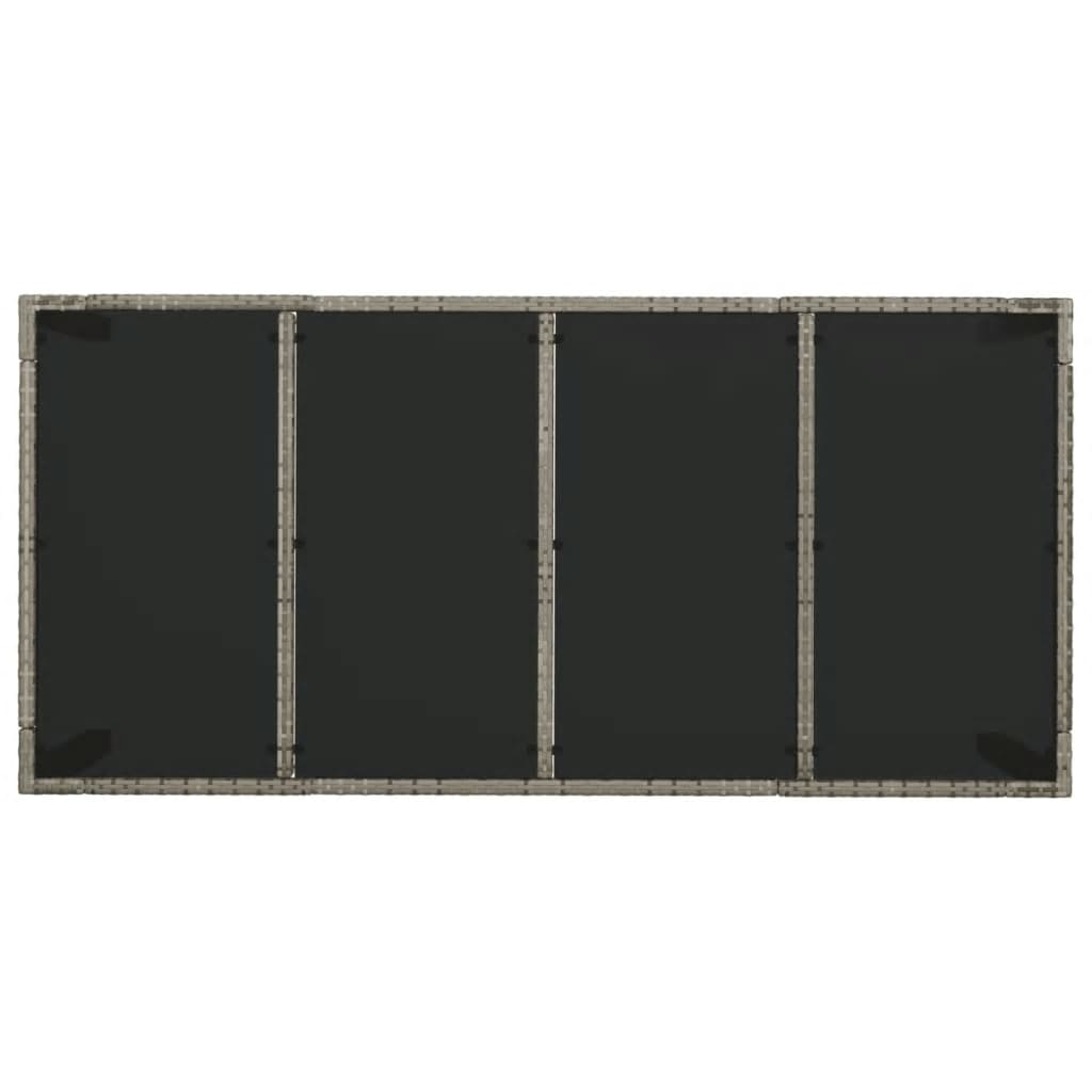 Set da Pranzo da Giardino 7 pz con Cuscini in Polyrattan Grigio | homemem39
