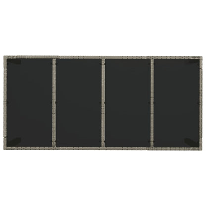 Set da Pranzo da Giardino 9 pz con Cuscini in Polyrattan Grigio - homemem39