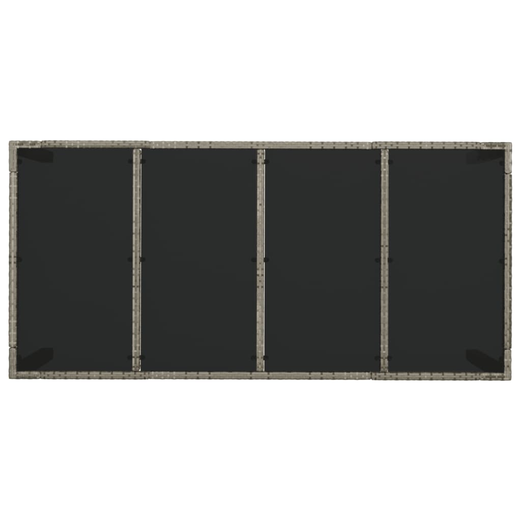 Set da Pranzo da Giardino 9 pz con Cuscini in Polyrattan Grigio - homemem39