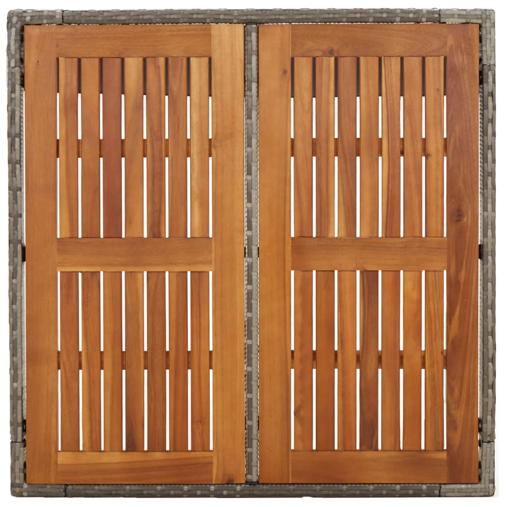Set da Pranzo da Giardino 5 pz con Cuscini in Polyrattan Grigio | homemem39