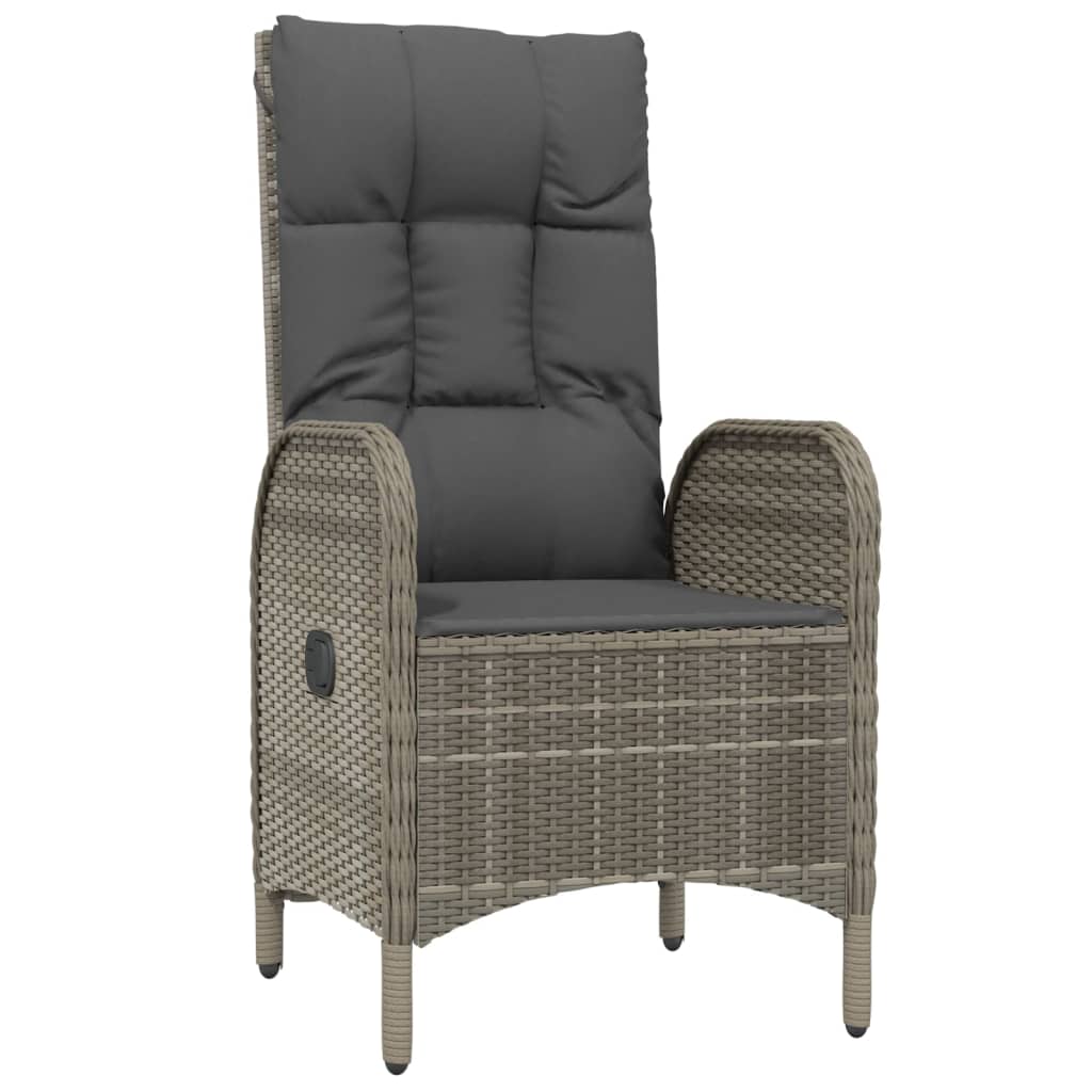 Set da Pranzo da Giardino 9 pz con Cuscini in Polyrattan Grigio | homemem39