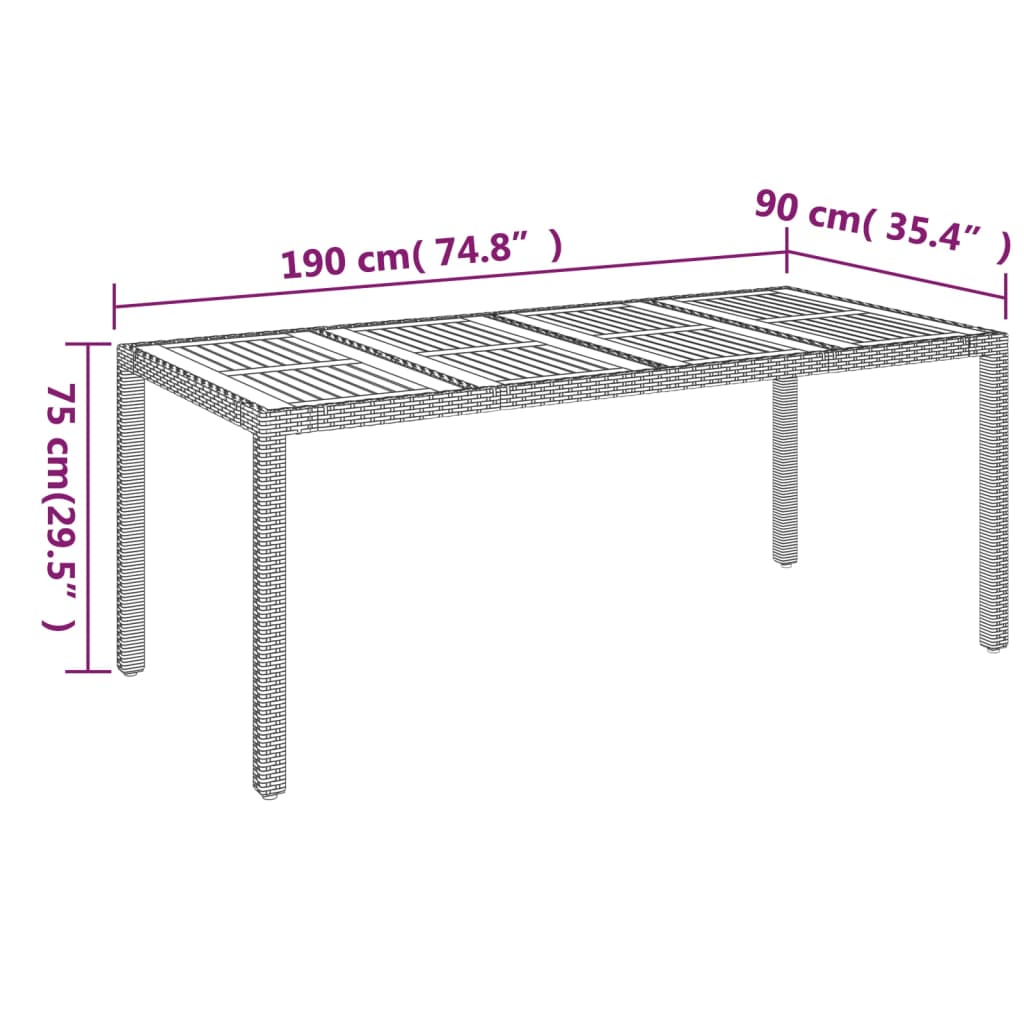 Set da Pranzo da Giardino 9 pz con Cuscini in Polyrattan Grigio | homemem39