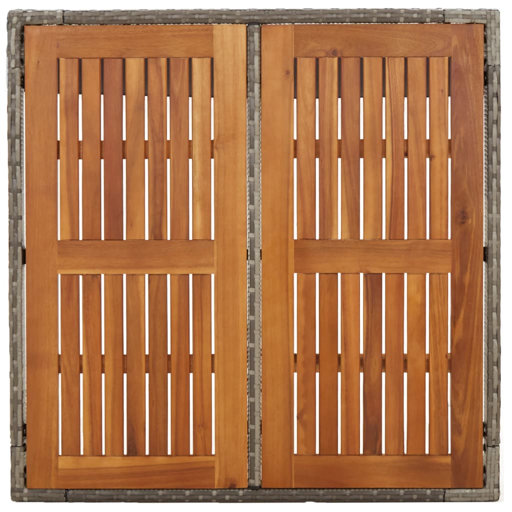 Set da Pranzo da Giardino 5 pz con Cuscini in Polyrattan Grigio | homemem39