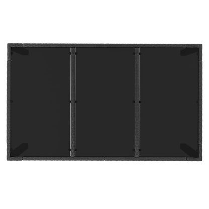 Set da Pranzo Giardino 7pz Nero e Grigio con Cuscini Polyrattan | homemem39