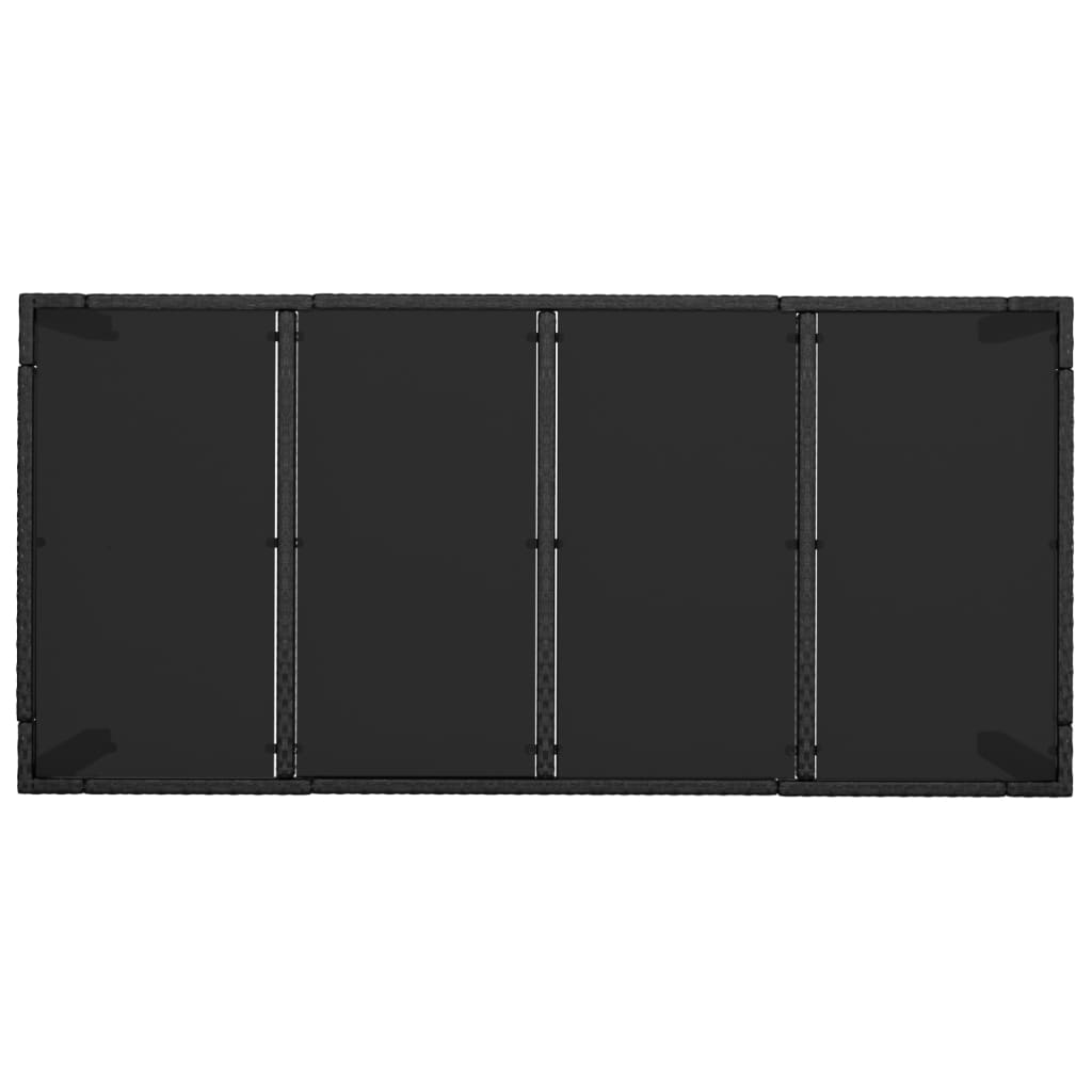 Set da Pranzo Giardino 9pz con Cuscini Nero e Grigio Polyrattan | homemem39